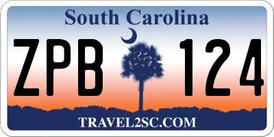 SC license plate ZPB124