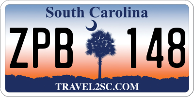 SC license plate ZPB148