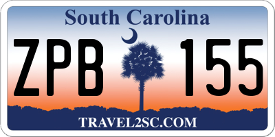 SC license plate ZPB155