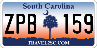 SC license plate ZPB159