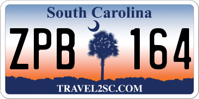 SC license plate ZPB164