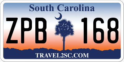 SC license plate ZPB168