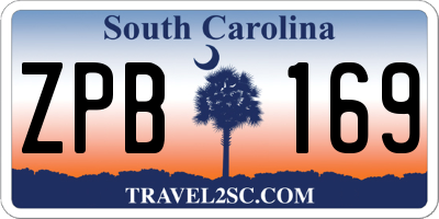 SC license plate ZPB169