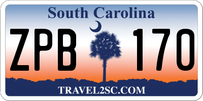 SC license plate ZPB170