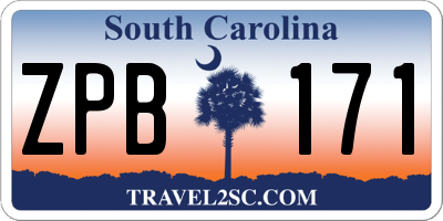 SC license plate ZPB171