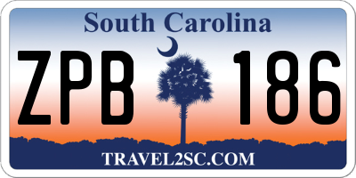 SC license plate ZPB186