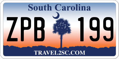 SC license plate ZPB199
