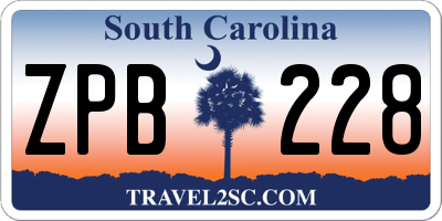 SC license plate ZPB228