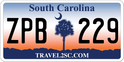 SC license plate ZPB229