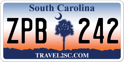 SC license plate ZPB242