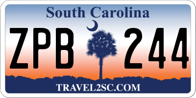 SC license plate ZPB244