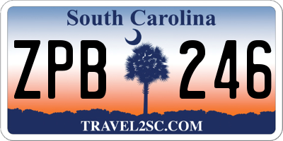 SC license plate ZPB246
