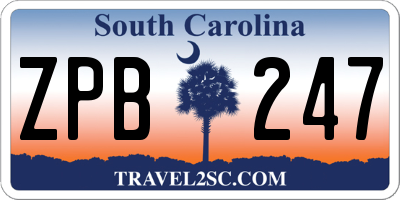 SC license plate ZPB247