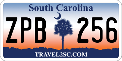 SC license plate ZPB256