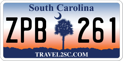 SC license plate ZPB261