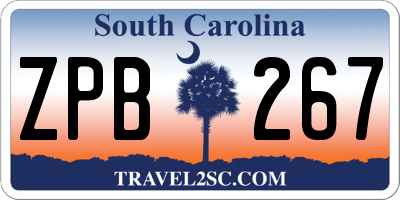 SC license plate ZPB267
