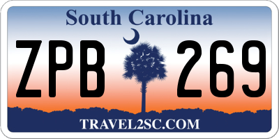 SC license plate ZPB269