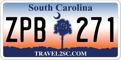 SC license plate ZPB271