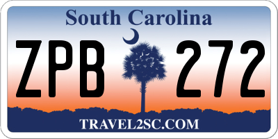 SC license plate ZPB272