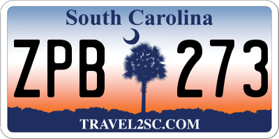 SC license plate ZPB273
