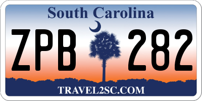 SC license plate ZPB282
