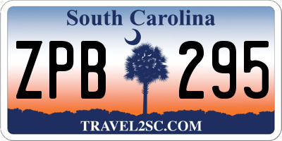 SC license plate ZPB295