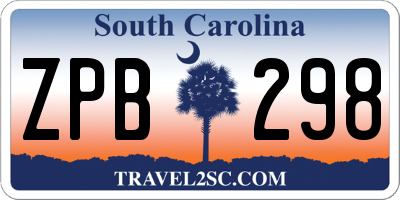 SC license plate ZPB298