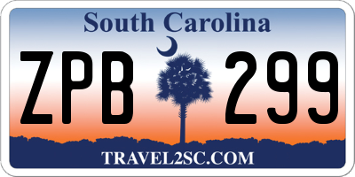 SC license plate ZPB299