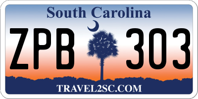 SC license plate ZPB303