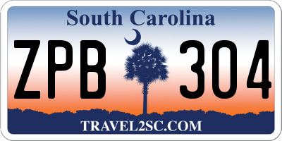 SC license plate ZPB304