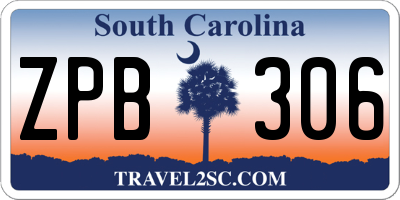 SC license plate ZPB306