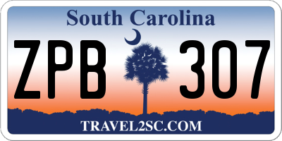 SC license plate ZPB307