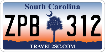 SC license plate ZPB312