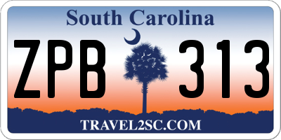 SC license plate ZPB313