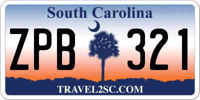 SC license plate ZPB321