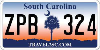 SC license plate ZPB324
