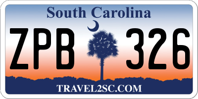 SC license plate ZPB326