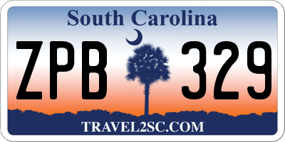 SC license plate ZPB329