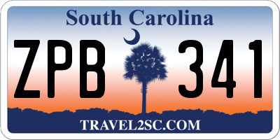 SC license plate ZPB341