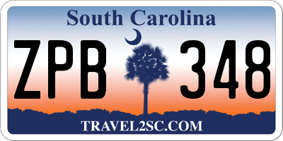 SC license plate ZPB348