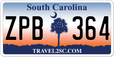 SC license plate ZPB364