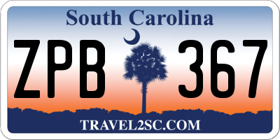 SC license plate ZPB367