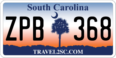 SC license plate ZPB368
