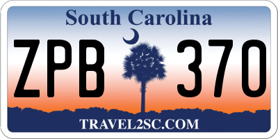 SC license plate ZPB370