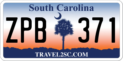 SC license plate ZPB371