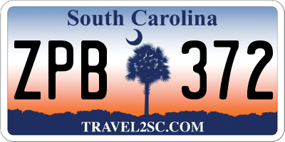 SC license plate ZPB372