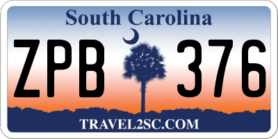 SC license plate ZPB376