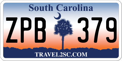SC license plate ZPB379