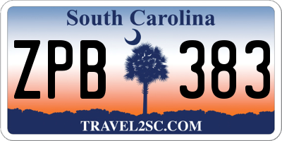 SC license plate ZPB383