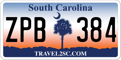 SC license plate ZPB384